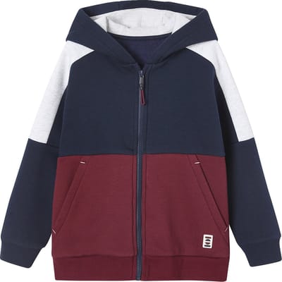 Vertbaudet Sweater - jongens - sportieve - met rits - en capuchon - colorblock