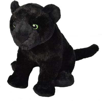 Wild Republic Pluche panter knuffel - zwart - 40 cm - knuffeldier - panterknuffel