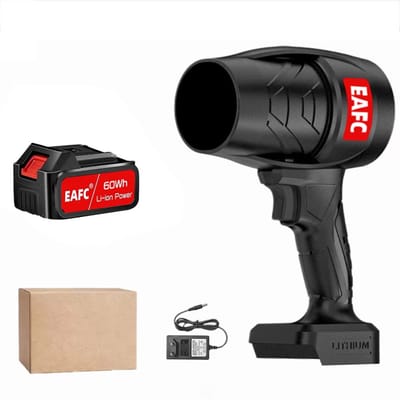 EAFC-Elektrische Blazer - Bladblazer - Handblazer - Draadloze Luchtblazer - Auto Droger - Turbo Ventilator - Stofblazer - 350W - Borstelloze Motor - 1x Accu - Oplader - Lichtgewicht - Krachtig - Draadloos