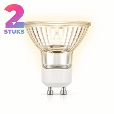 2x Reflector Halogeenlamp GU10 - 75W - Warm Wit Licht (2700K) - 625 lm - 2 jaar - Dimbaar