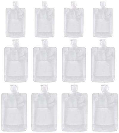Dailygoods- Knijpzak - 12 stuks herbruikbaar - Draagbare verpakking - Lekvrije cosmeticacontainer - 30ml/50ml/100ml - Voedselveilig kunststof - Cosmeticafles