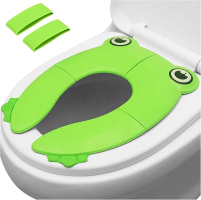 Opvouwbare Reis-wc-bril - voor kinderen en zindelijk worden | Draagbare siliconen wc-bril voor peuters, jongens en meisjes met slipvaste siliconen kussentjes | Recyclebare wc-bril