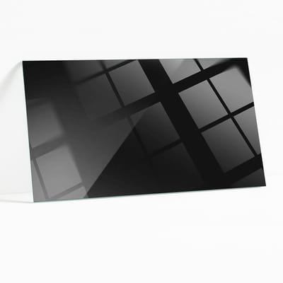 Wallfluent - Kleur Zwart Glad Glasplaat Tafel - 100 x 50 cm - Zwart Veiligheidsglas - Rechthoekig Tafelblad Glas - Glazen Tafelblad - Gehard Glazen Tafelblad Voor de Eettafel in de Eetkamer