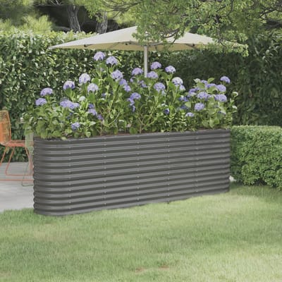 vidaXL - Plantenbak - 224x40x68 - cm - gegalvaniseerd - staal - grijs