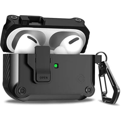 Coverzs TPU & PC Rugged case geschikt voor AirPods Pro / Pro 2 - Beschermhoesje - Optimale bescherming - Hoogwaardige kwaliteit