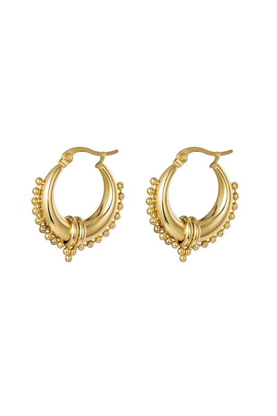 Yehwang Oorbellen Saraswati Goud Stainless Steel