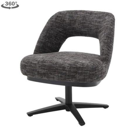 Tower Living Eetkamerstoel Caldes draaibaar Chenille - TED 17 blue-grey