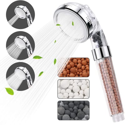 Store_9 - Handdouche - Waterbesparend - Limefilter - Modern - 3 Instellingen - Ideaal voor Gezinnen - Zilver