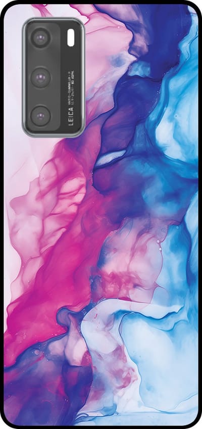 Smartphonica Telefoonhoesje Geschikt voor Huawei P40 met Roze Blauw Marmer Opdruk - TPU Backcover Case Rose Blue Marble Design geschikt voor Huawei P40