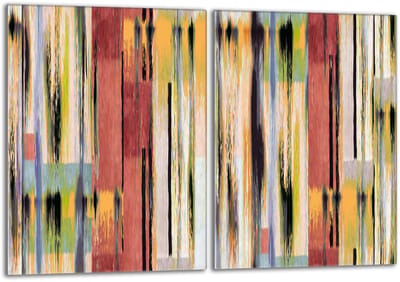 TMK ArtDeko - Gekleurde Glazen Fornuisbeschermer - 2x 40x52 - Veelkleurig