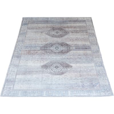Vloerkleed Wiss 200 x 290 cm - Vintage Design Vloerkleed met Medaillon Patroon in Scandinavische / Hotel Chique Stijl