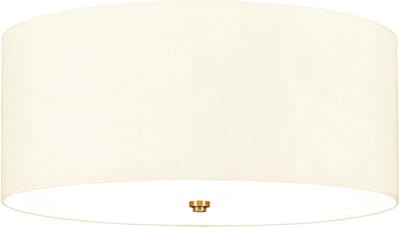 Designer's Lightbox LED Plafondlamp Fletcher Flush | 5X E27 Max 60W | Dimbaar | Aged Brass with Ivory Shade