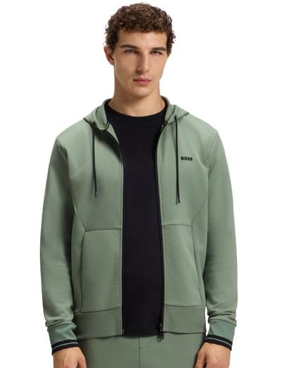 Boss Green vest groen effen sweatvest regular fit