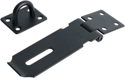 RVS Hangslot voor Deuren, Kasten en Lades - 4 Inch, Mat Zwart, Veiligheidsslot voor Binnen en Buiten