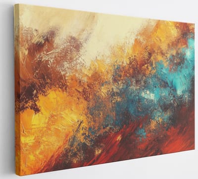 Saammp Canvas Schilderij -Kleurrijk Patroon - Abstract kunstwerk - 30x20 - Foto op canvas - Wanddecoratie - Muurdecoratie Woonkamer - Slaapkamer decoratie - Canvas Print