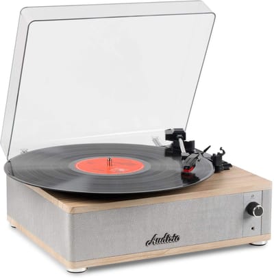 Platenspeler - Audizio Irvine - LP speler - Platenspeler Bluetooth - Voor alle plaatformaten - Licht hout