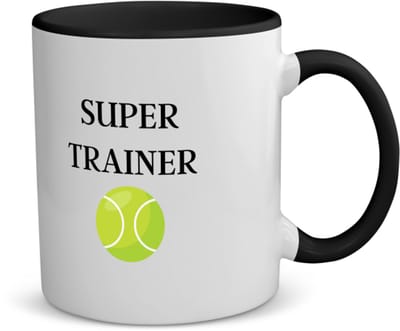 Akyol - tennis met eigen naam koffiemok - theemok - zwart - Tennis - tennisser - sport - 350 ML inhoud
