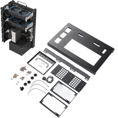 Allecto - DIY Open Frame Computerbehuizing - PC-chassis - Goed Warmteafvoereffect - Stalen Plaat - Ondersteunt M-ATX Moederborden - Ide...