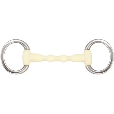 Olijfbit voor rechte paarden Soyo Happy mouth "mullen" 125 mm
