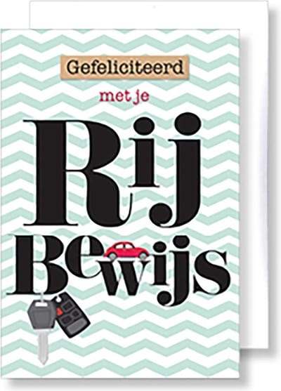 6x dubbele wenskaart met envelop - Rijbewijs - 11,5 x 17 cm