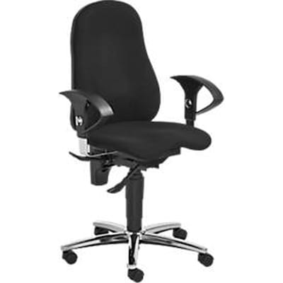 Topstar SENSUM bureaustoel, permanent contact, met armleuningen, lendensteun, 3D orthopedische zitting, zwart