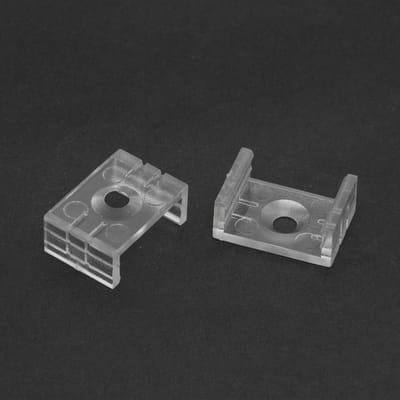 Bevestigingsclips voor LED aluminium profiel 41011A1 / 41011A2 - transparant kunststof - 2 stuks per set [41011C]