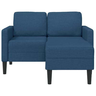 vidaXL - 2-zitsbank - met - ligstoel - L-vormig - 125 - cm - stof - blauw