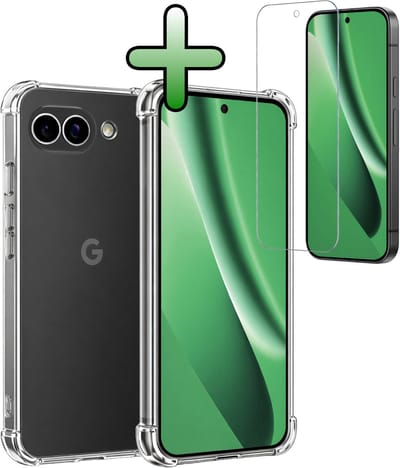 Hoesje Met Screenprotector - Geschikt voor Google Pixel 10a - Sterk & Shockproof - Siliconen Case - Back Cover - Telefoon Hoes - Shock Proof - Transparant