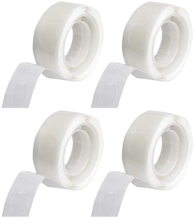 Dailygoods - 400 stuks duidelijke dubbelzijdige nano-plakpunten, ronde plakpunten, zelfklevend, verwijderbaar, multifunctioneel plakband, niet-markerend, voor thuis, doe-het-zelf en feestdecoraties (11 mm)
