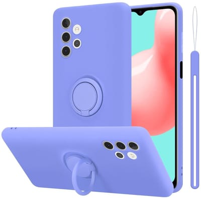 Cadorabo Hoesje geschikt voor Samsung Galaxy A32 5G in LIQUID LICHT PAARS - Beschermhoes van flexibel TPU silicone Case Cover met ring