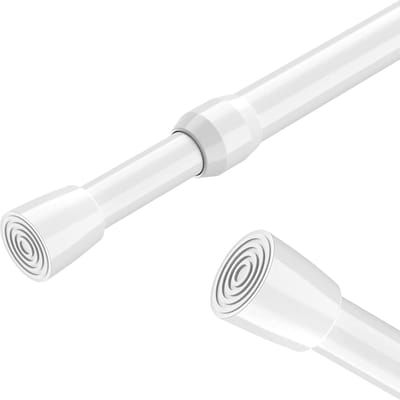 Famanu - Korte telescoop douchegordijnstang 30-50 cm zwart, verstelbare klembare spanstang