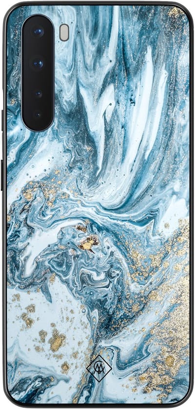 Casimoda® hoesje - Geschikt voor OnePlus Nord - Marble Sea - TPU - Backcover - Blauw - Marmer
