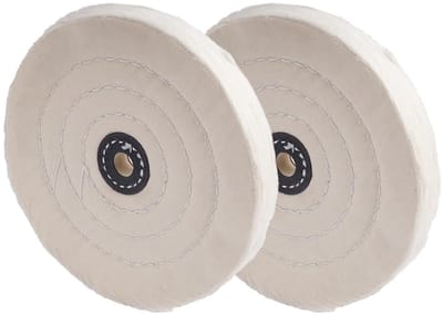 2x Katoenen Polijstwiel Set 6 Inch - Polijstschijven voor Metaal, RVS, Hout en Kunststof
