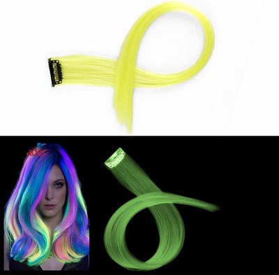 Hairextension Glow In The Dark - Clip In Haar - Haar Extension - Nephaar - Kunsthaar - Carnaval - Verkleden