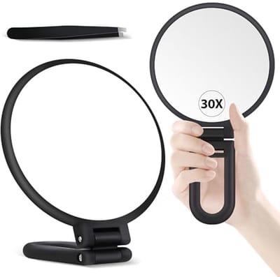 Vergrotende Handspiegel met Hanteer - Dubbelzijdige 30X/1X Make-up Spiegel