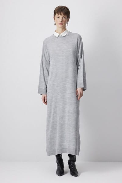 Touché Privé - Oversized gebreide jurk - Grijs - Dames