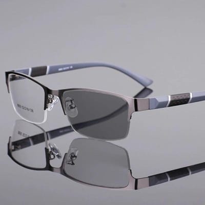 Vintage Heren Business Meekleurende Bijziendheid Bril Unisex Retro Anti-blauw Licht Brillen Klassieke Kleur Veranderende Zonnebril -1 gray