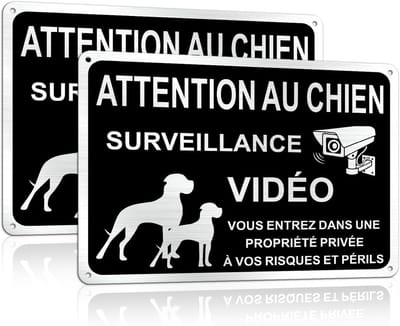 Waarschuwingsbord Hond - Hondenbord - Beveiliging Eigendom - Met Videobewaking - 18x25cm - Zwart