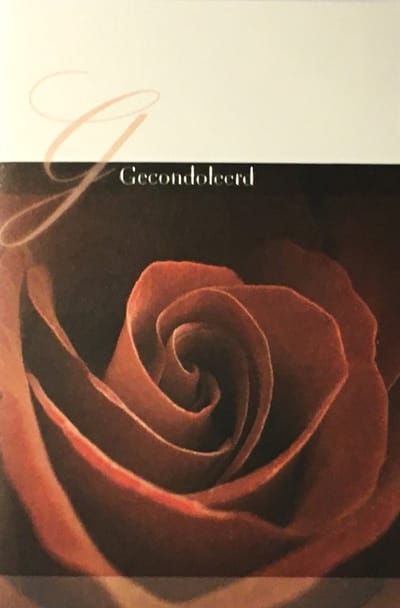 Luxe Wenskaart Deelneming - Condoleance - Overlijden - Oprechte Deelneming - Art of Cards - 11,5x17cm - Dubbele Kaart - Met Envelop - Luxe Wens Kaart - Greeting Card - 1 Stuks - In Folie Verpakt - Angel 34 - Bloem - Gratis Verzonden