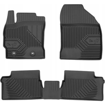 Premium Rubberen Mattenset No.77 - Geschikt voor Toyota Auris II 2012-2018 - Perfecte Pasvorm - TPE Elastomeer - Zwart - 3-delig - FROGUM