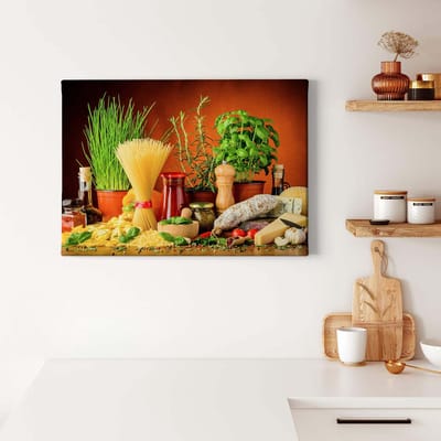 Canvas print DD123052 ItalianCooking A.S. Création 0,7 x 0,5 m Oranje / Terracotta Kantoor Hal/Gang Keuken Slaapkamer Woonkamer