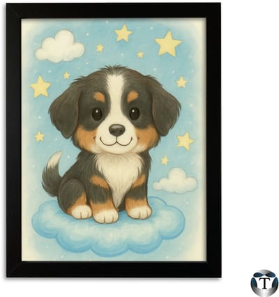 Babykamer Posters | Hond | Hond op wolkje | 21x30 cm | Diverse Posters | Kinderkamer | Babykamer | Jongen en Meisje | Poster Babykamer | Fotopapier| Wanddecoratie | Kinderposters | Cadeau | Baby Dieren | Nordic Style | TheOldOmen |