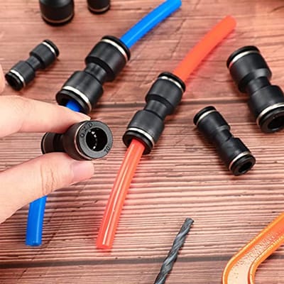 40 stuks 1/4 inch pneumatische connectoren set voor luchtleidingen - Splitter, hoeken en T-stukken