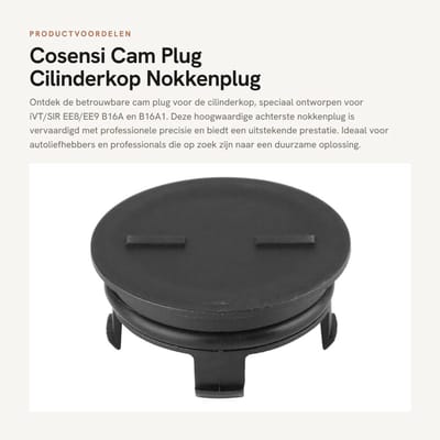 Dailygoods- Cam Plug Professionele Kwaliteit - Cilinderkop Achter Cam Plug - Hoogwaardig ABS - Krasbestendig - Eenvoudige Installatie - Betrouwbare Prestaties - Nokkenasplug