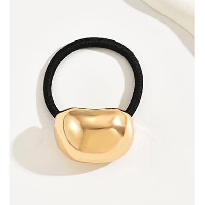 Attache-cheveux métalliques style vintage - Élastiques à cheveux minimalistes élégants pour queues de cheval, chignons et coiffures de tous les jours, Accessoires de cheveux en alliage durable black