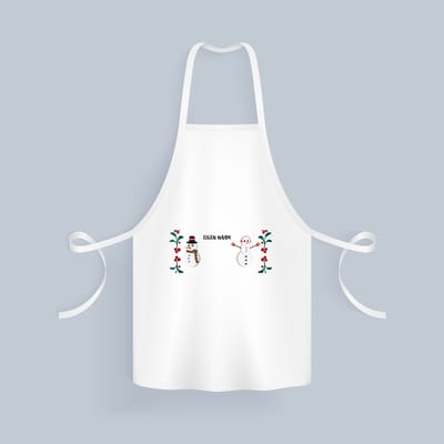 Akyol - kerst sneeuwpoppen met eigen naam Keukenschort - Kerstmis - kerst beker - winter - kerst - christmas - kerst cadeau - 82 bij 71 cm