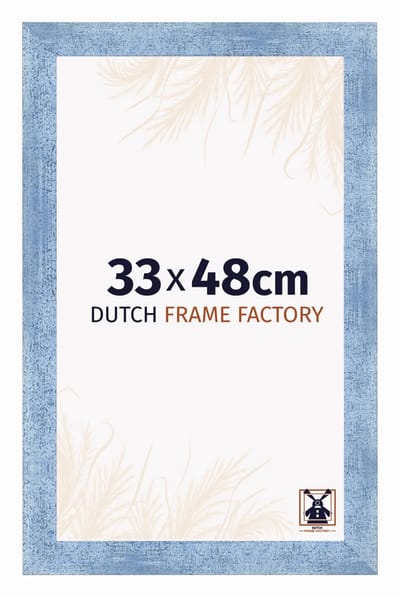 Fotolijst 33x48 cm - MDF - Helder Blauw Geveegd - Praag