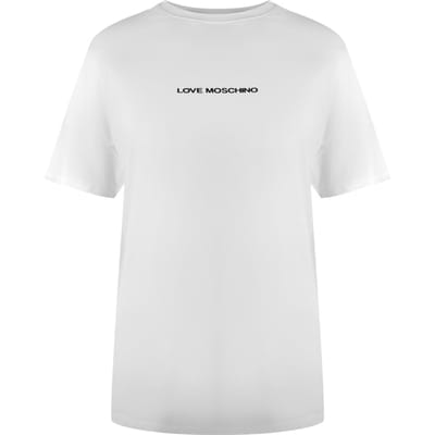 Love Moschino T-shirt Met Opvallend Logo In Wit
