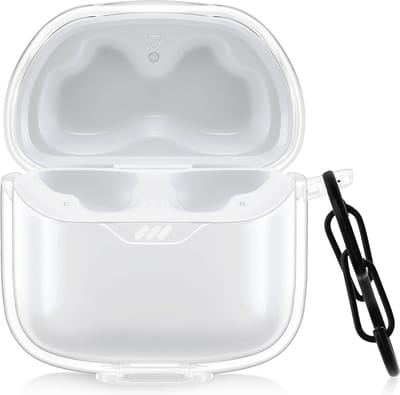 kwmobile Earphones Case for JBL Tune Flex Case - Clear TPU Silicone Earbuds Cover - Transparent
