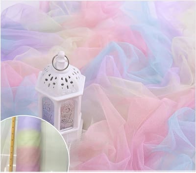 Multikleurige Tulle Stof voor Creatieve Projecten, Ideaal voor Tutu's, Kleding en Handwerk, Verkocht per Meter, 500 x 150 cm